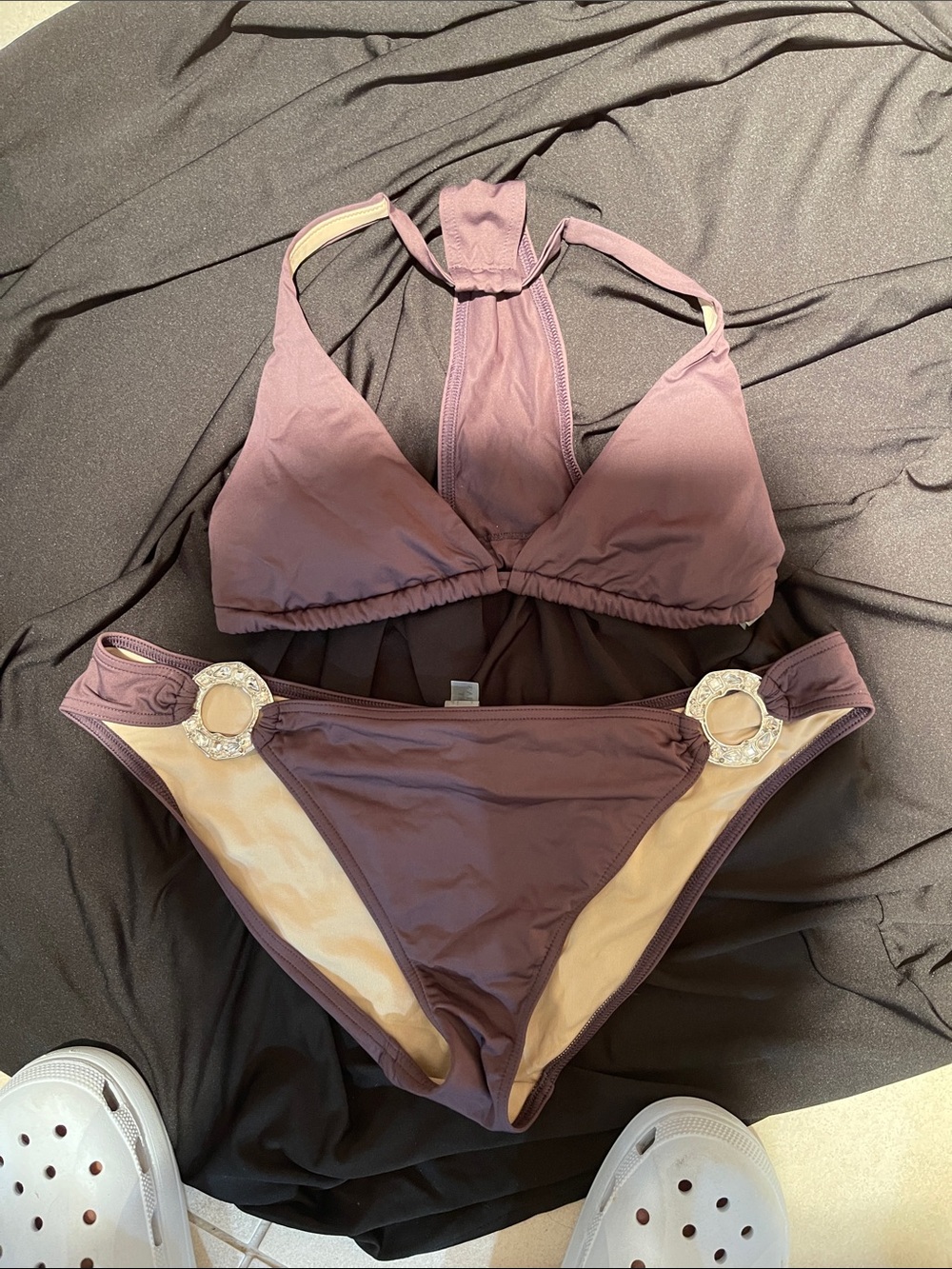 Victoria's Secret Mauve Halter Bikini with Decorative Rings